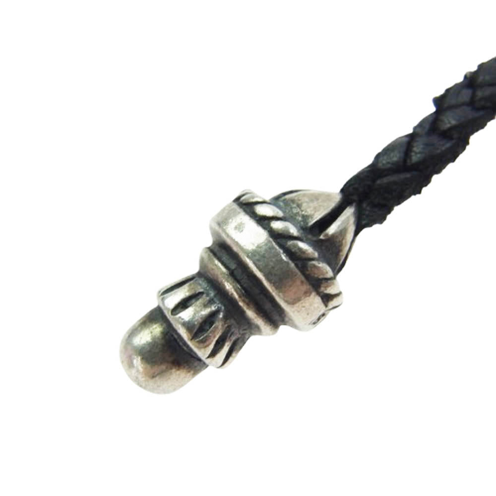 CHROME HEARTS クロムハーツ（原本無） LEATHER BRAID BOLO レザーブレイド ボロチップ ブラック系 シルバー系【中古】