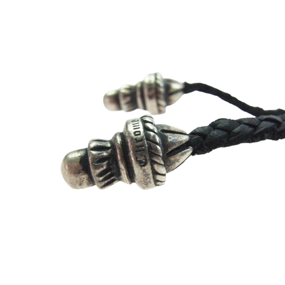 CHROME HEARTS クロムハーツ（原本無） LEATHER BRAID BOLO レザーブレイド ボロチップ ブラック系 シルバー系【中古】