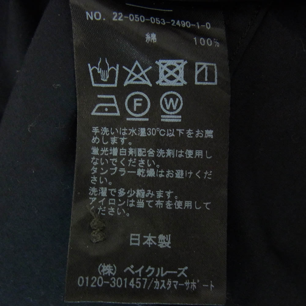 エルイー 22-050-053-2490-1-0 BAND Collar shirts バンド カラー 長袖 シャツ ネイビー系 2【中古】