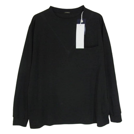 COMOLI コモリ 25SS B01-05015 サマーウール 長袖 クルー Tシャツ チャコール系 2【新古品】【未使用】【中古】