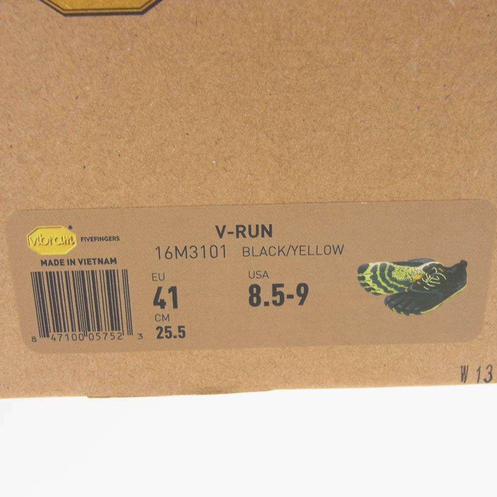 ビブラムファイブフィンガーズ 16M3101 V-Run RETRO トレーニング ランニング シューズ ブラック イエロー ブラック系 25.5cm【中古】