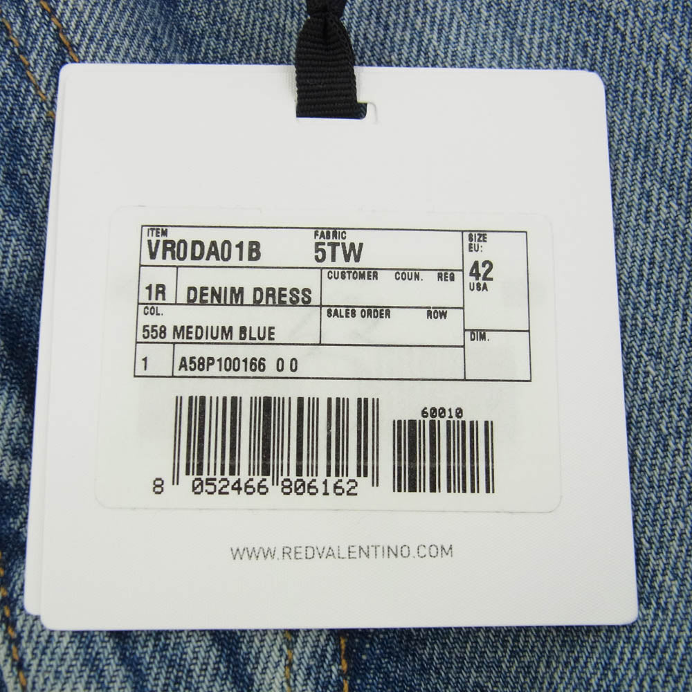 VALENTINO ヴァレンティノ DENIM DRESS デニム ドレス ワンピース インディゴブルー系 42【極上美品】【中古】