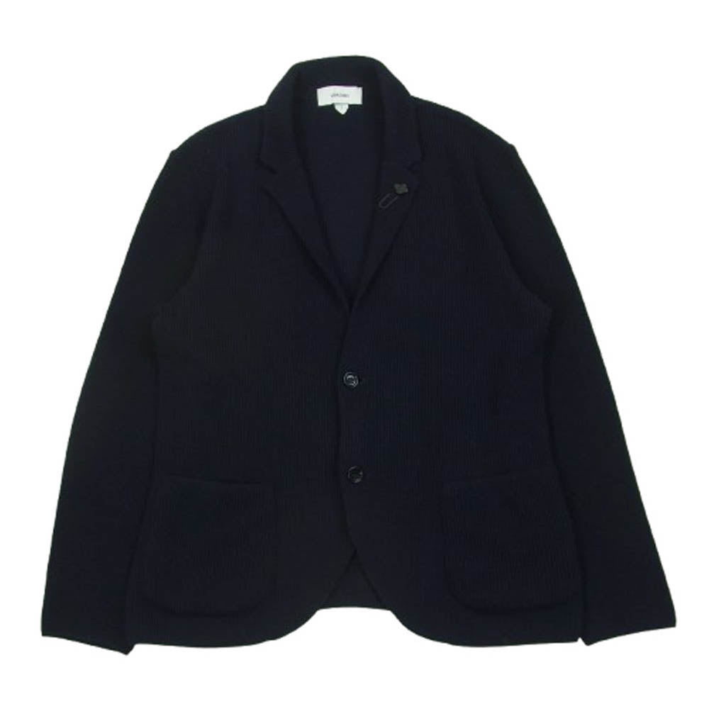 LARDINI ラルディーニ 24AW KN.1803 新型ブートニエール付き ウール ニット ジャケット ダークネイビー系 L【中古】