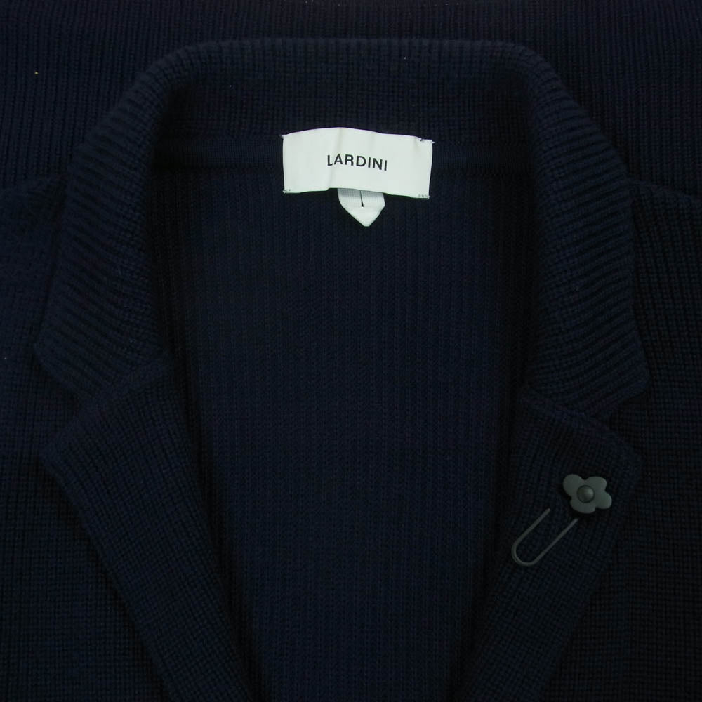 LARDINI ラルディーニ 24AW KN.1803 新型ブートニエール付き ウール ニット ジャケット ダークネイビー系 L【中古】