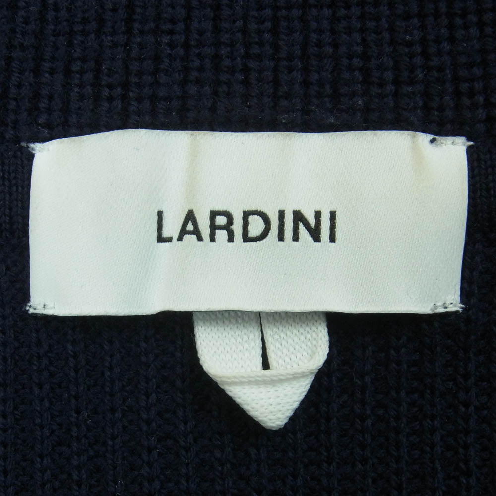 LARDINI ラルディーニ 24AW KN.1803 新型ブートニエール付き ウール ニット ジャケット ダークネイビー系 L【中古】