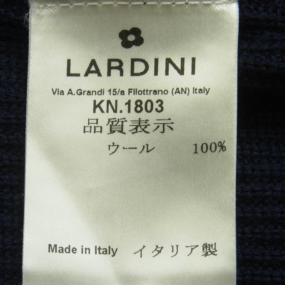 LARDINI ラルディーニ 24AW KN.1803 新型ブートニエール付き ウール ニット ジャケット ダークネイビー系 L【中古】