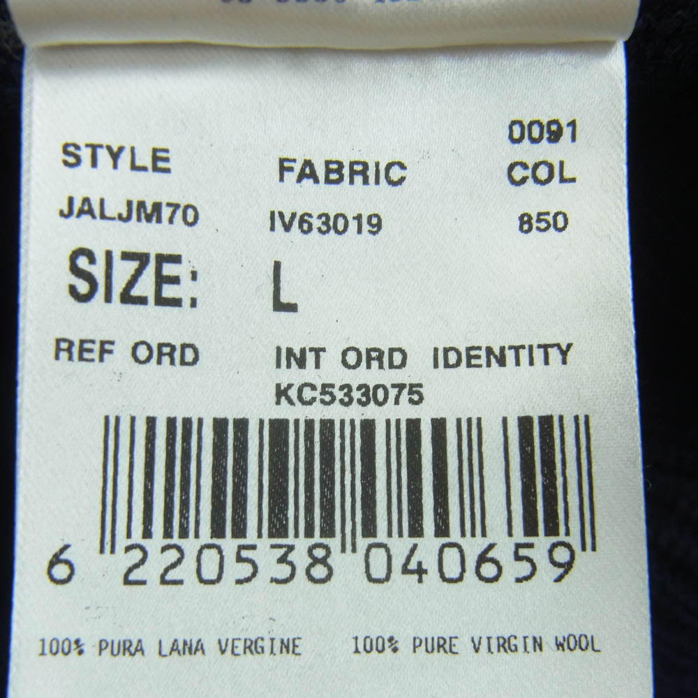 LARDINI ラルディーニ 24AW KN.1803 新型ブートニエール付き ウール ニット ジャケット ダークネイビー系 L【中古】