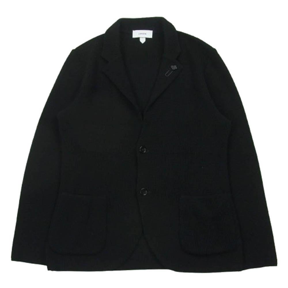LARDINI ラルディーニ 24AW KN.1803 新型ブートニエール付き ウール ニット ジャケット イタリア製 ブラック系 L【中古】