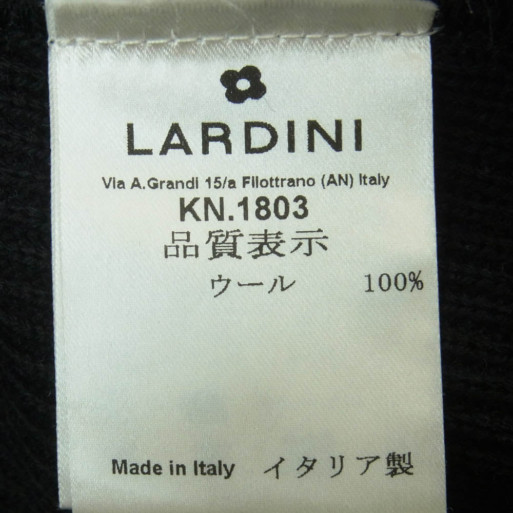 LARDINI ラルディーニ 24AW KN.1803 新型ブートニエール付き ウール ニット ジャケット イタリア製 ブラック系 L【中古】