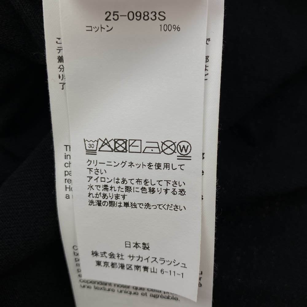Sacai サカイ 25SS 25-0983S Print T-Shirt プリント 半袖 Tシャツ ブラック系 2【美品】【中古】