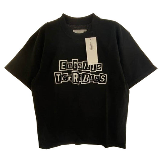 Sacai サカイ 21AW 21-0250S Jean Paul Gaultier ジャン ポール ゴルチエ Enfants Terribles Emblem T-Shirt エンブレムパッチ 半袖 Tシャツ ブラック系 2【極上美品】【中古】