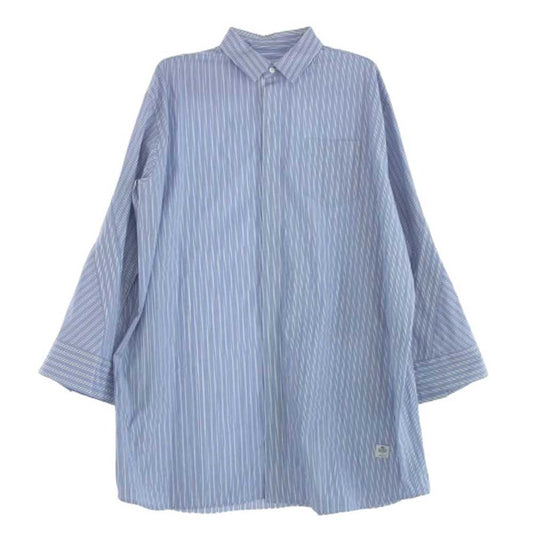 Sacai サカイ 23-06627 Thomas Mason Cotton Poplin Dress ストライプ 長袖 シャツ ブルー系 3【極上美品】【中古】
