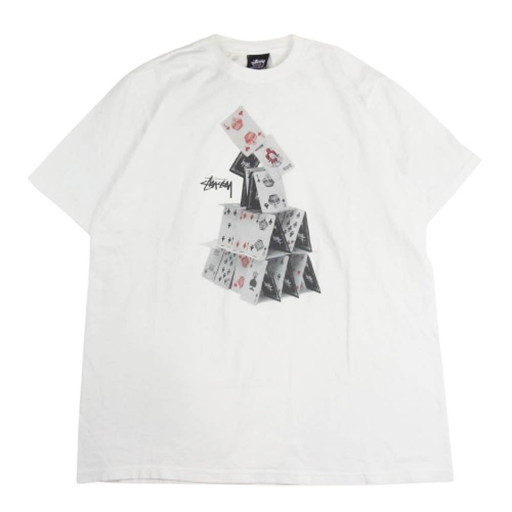 STUSSY ステューシー HOUSE OF CARDS TEE 半袖 Tシャツ ホワイト系 M【中古】