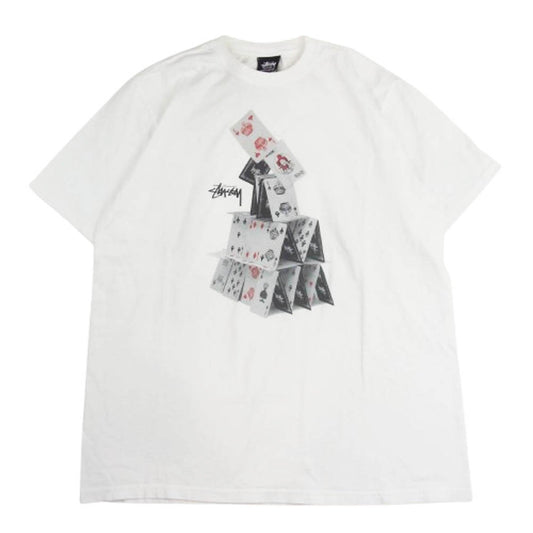 STUSSY ステューシー HOUSE OF CARDS TEE 半袖 Tシャツ ホワイト系 M【中古】