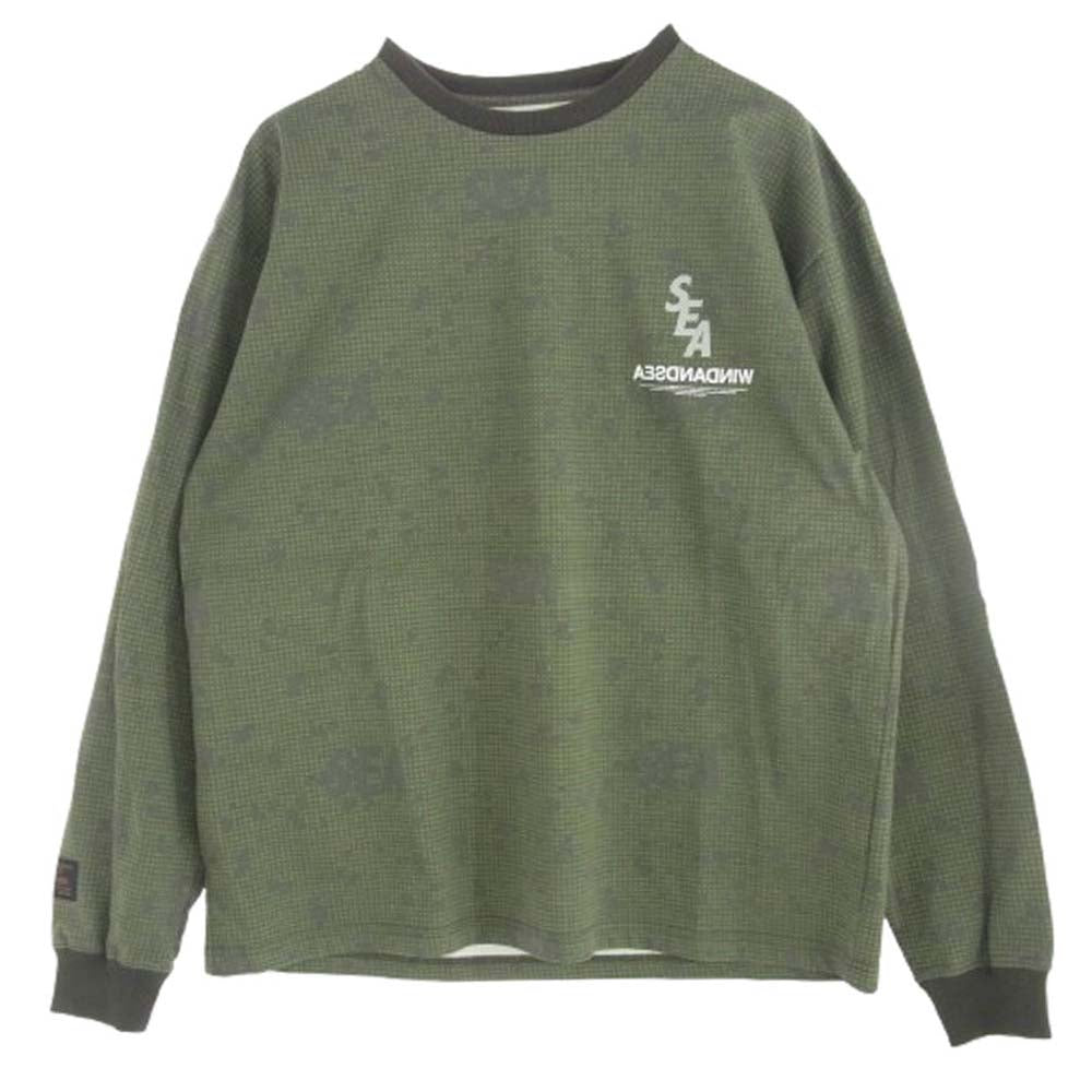 WIND AND SEA ウィンダンシー 23AW S_E_A DN-CAMO L/S TEE ロングスリーブ 長袖 Tシャツ グリーン系 M【中古】