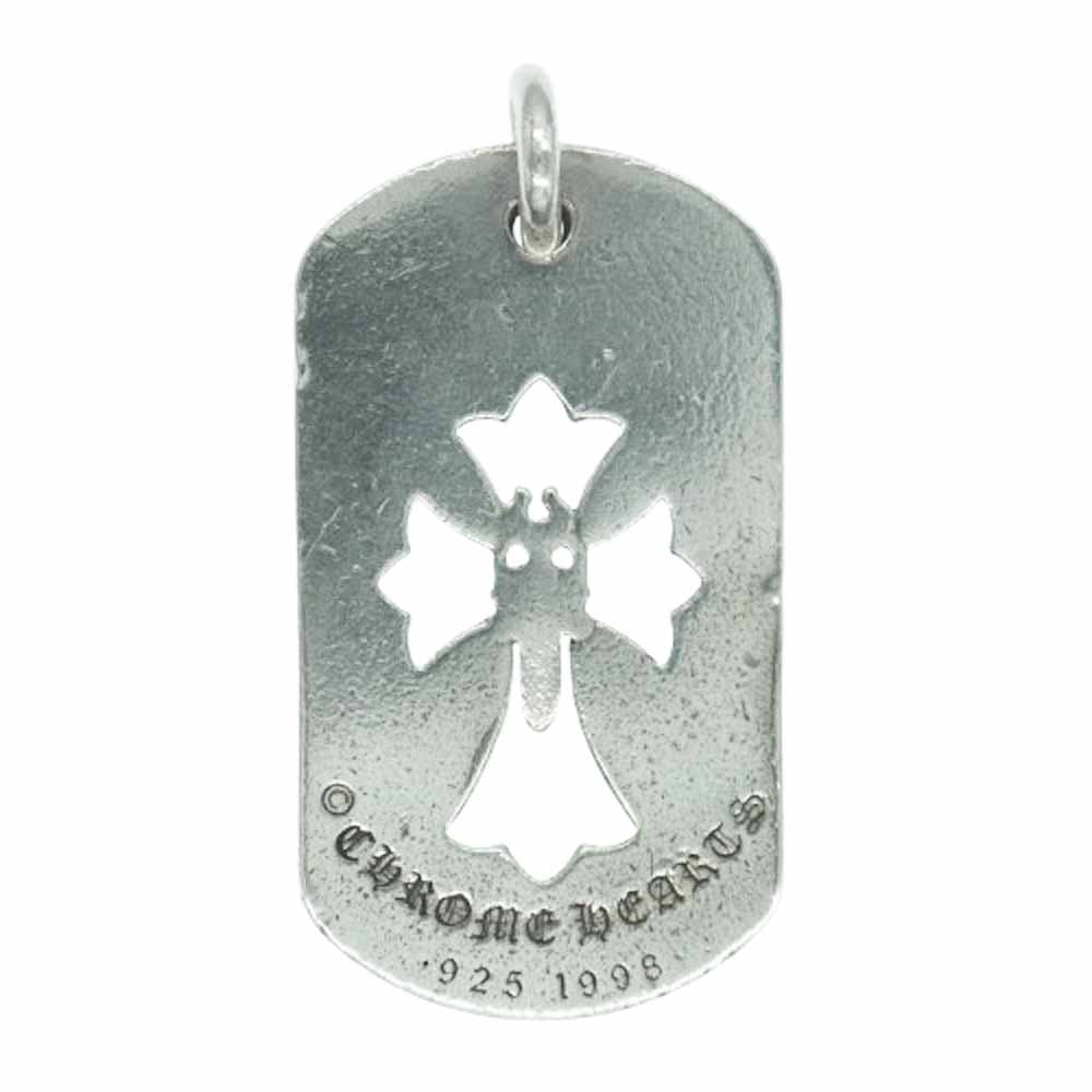 CHROME HEARTS クロムハーツ（原本無） D TAG LRG CROSS DAGG カットアウト クロス ダガー ラージ ドッグタグ  ペンダント トップ シルバー系【中古】