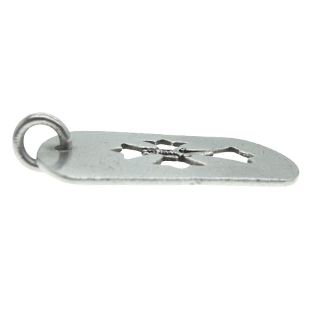 CHROME HEARTS クロムハーツ（原本無） D TAG LRG CROSS DAGG カットアウト クロス ダガー ラージ ドッグタグ  ペンダント トップ シルバー系【中古】