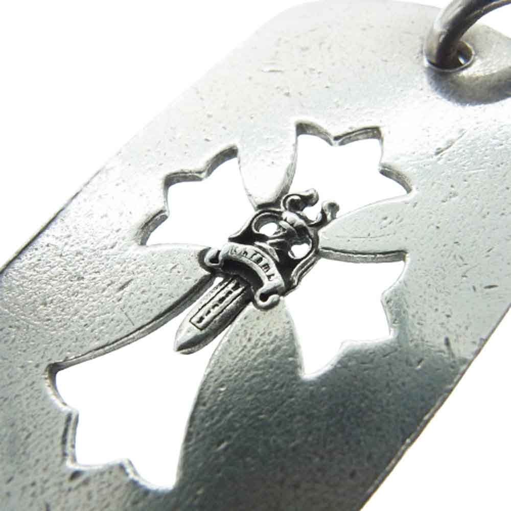 CHROME HEARTS クロムハーツ（原本無） D TAG LRG CROSS DAGG カットアウト クロス ダガー ラージ ドッグタグ  ペンダント トップ シルバー系【中古】