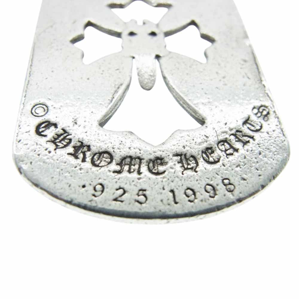 CHROME HEARTS クロムハーツ（原本無） D TAG LRG CROSS DAGG カットアウト クロス ダガー ラージ ドッグタグ  ペンダント トップ シルバー系【中古】