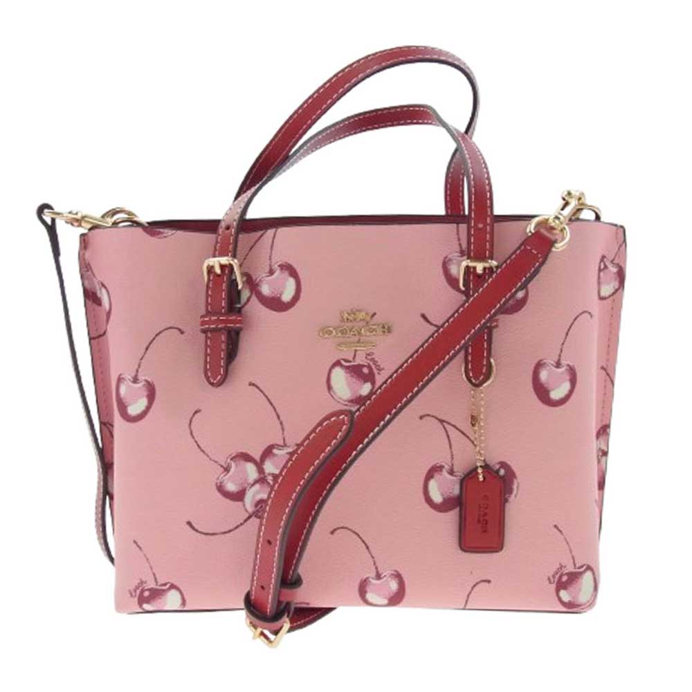 COACH コーチ CR293 モリー トート 25・チェリー プリント バッグ ピンク系【美品】【中古】