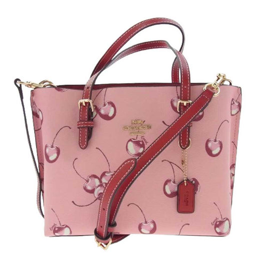 COACH コーチ CR293 モリー トート 25・チェリー プリント バッグ ピンク系【美品】【中古】
