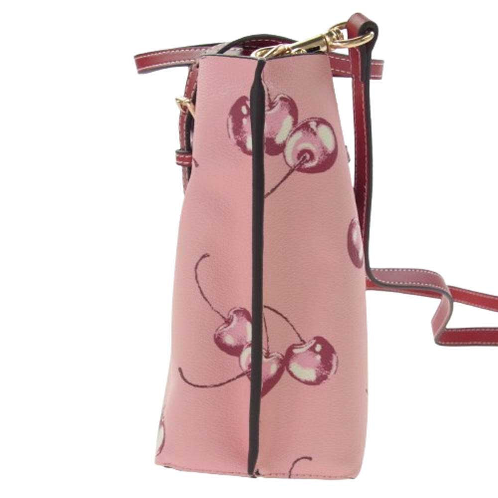 COACH コーチ CR293 モリー トート 25・チェリー プリント バッグ ピンク系【美品】【中古】