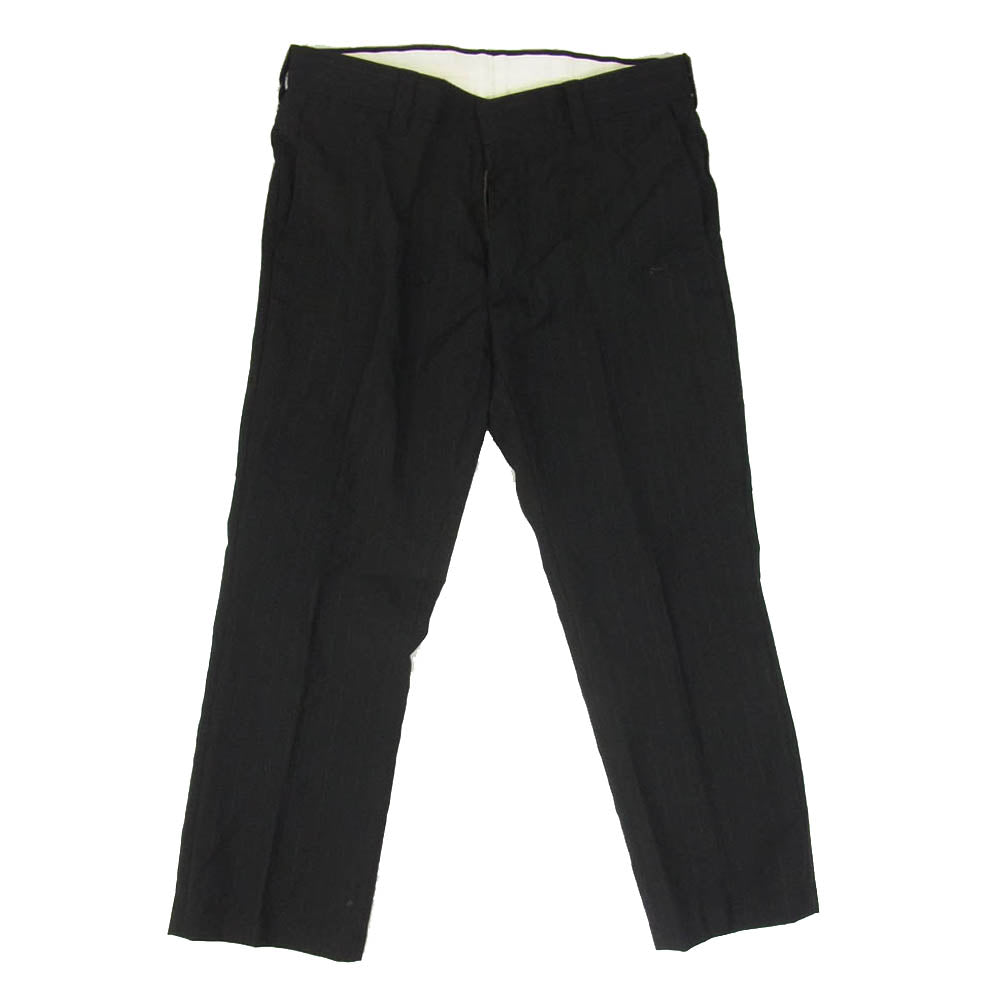 WACKO MARIA ワコマリア ストライプ スラックス パンツ ブラック系 S【中古】