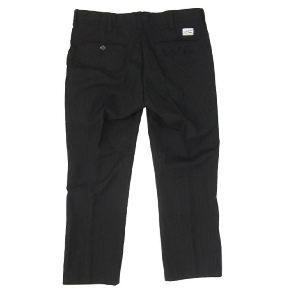 WACKO MARIA ワコマリア ストライプ スラックス パンツ ブラック系 S【中古】
