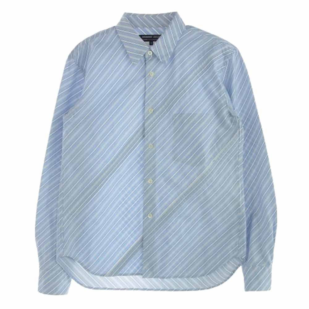 COMME des GARCONS HOMME DEUX コムデギャルソンオムドゥ 20AW DF-B027 ストライプ 長袖 シャツ ブルー系 XS【中古】