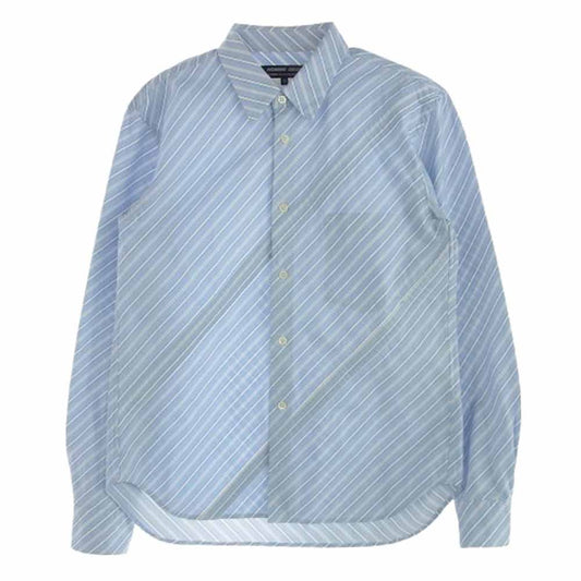 COMME des GARCONS HOMME DEUX コムデギャルソンオムドゥ 20AW DF-B027 ストライプ 長袖 シャツ ブルー系 XS【中古】