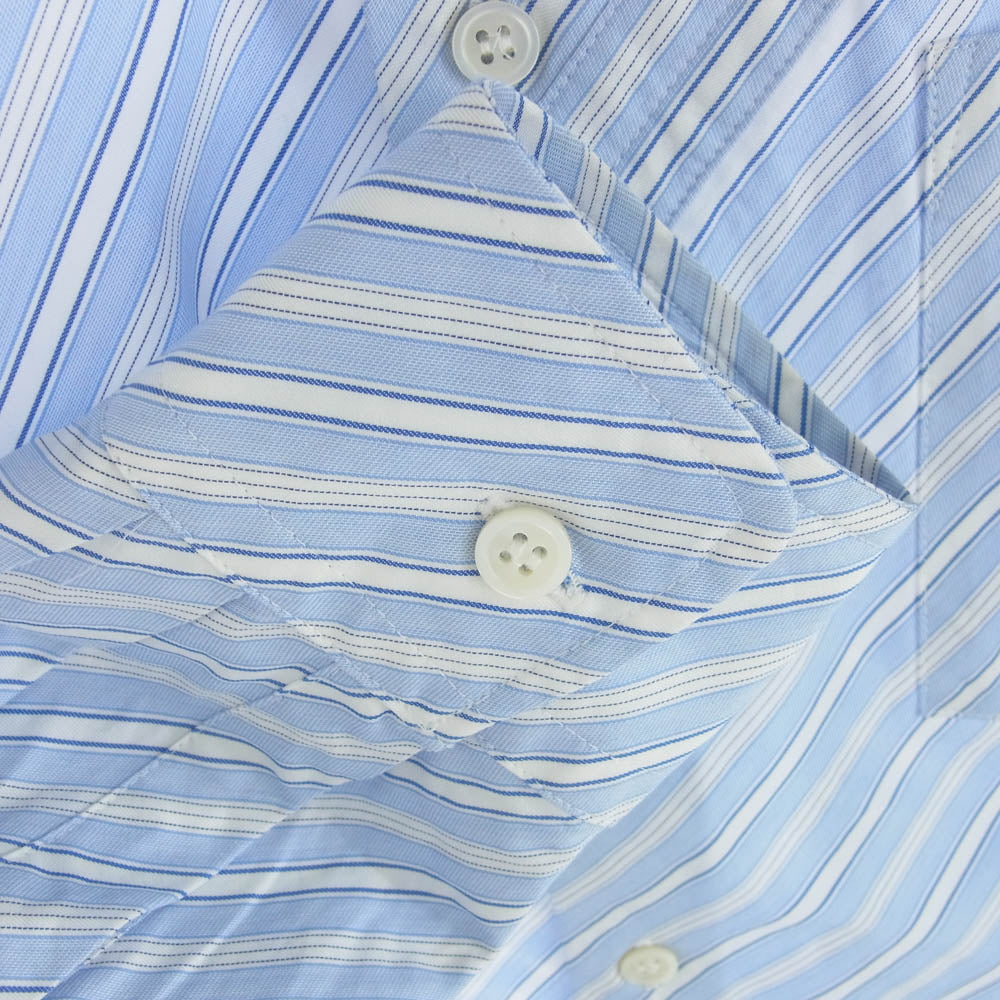 COMME des GARCONS HOMME DEUX コムデギャルソンオムドゥ 20AW DF-B027 ストライプ 長袖 シャツ ブルー系 XS【中古】