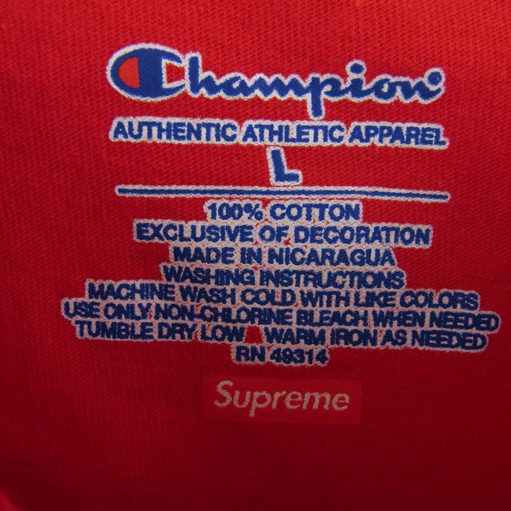 Supreme シュプリーム 19SS Champion Chrome T Shirt チャンピオン プリント 半袖 Tシャツ レッド系 L【中古】