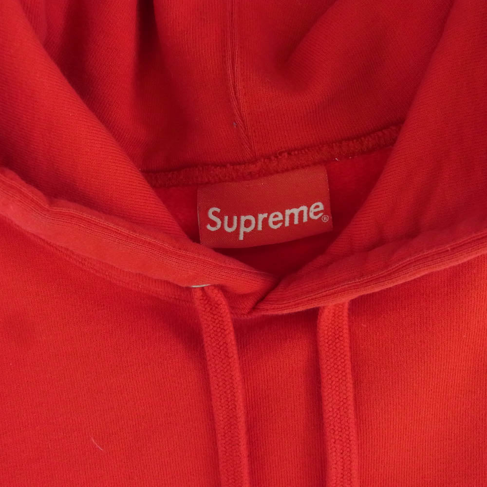 Supreme シュプリーム 19SS Chest Stripe Logo Hooded Sweatshirt チェスト ストライプ ロゴ フーデッド スウェット パーカー レッド系 L【中古】