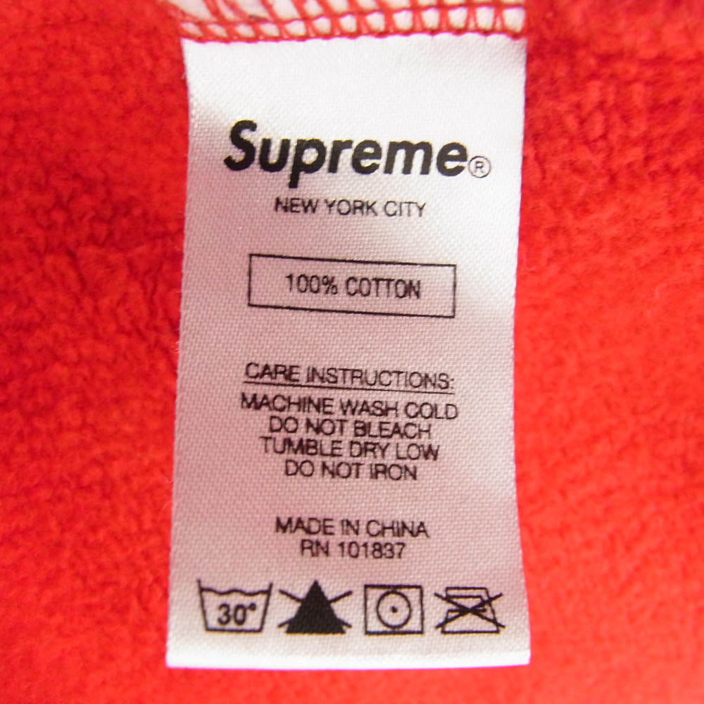 Supreme シュプリーム 19SS Chest Stripe Logo Hooded Sweatshirt チェスト ストライプ ロゴ フーデッド スウェット パーカー レッド系 L【中古】