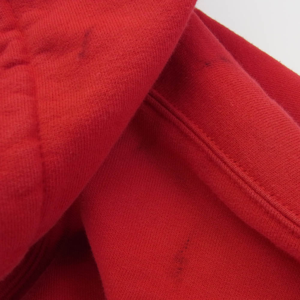 Supreme シュプリーム 19SS Chest Stripe Logo Hooded Sweatshirt チェスト ストライプ ロゴ フーデッド スウェット パーカー レッド系 L【中古】