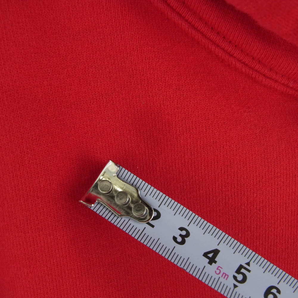Supreme シュプリーム 19SS Chest Stripe Logo Hooded Sweatshirt チェスト ストライプ ロゴ フーデッド スウェット パーカー レッド系 L【中古】
