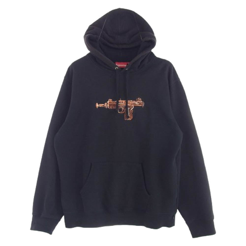 Supreme シュプリーム 19SS Toy Uzi Hooded Sweatshirt ピストル グラフィック刺繍 スウェット パーカー ブラック系 L【中古】