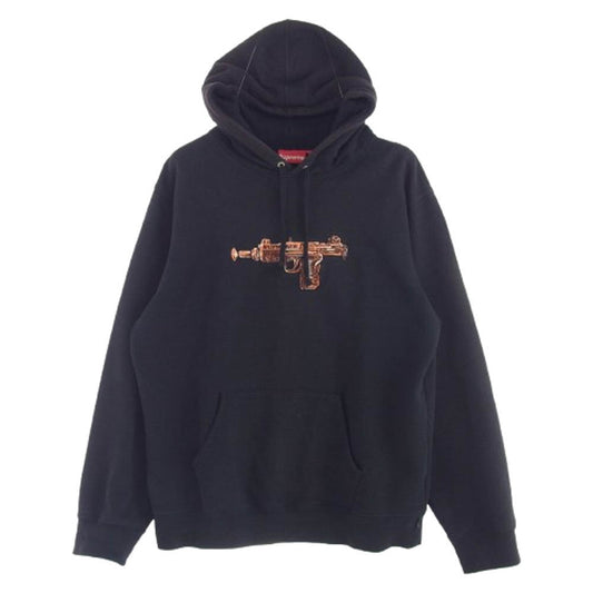Supreme シュプリーム 19SS Toy Uzi Hooded Sweatshirt ピストル グラフィック刺繍 スウェット パーカー ブラック系 L【中古】
