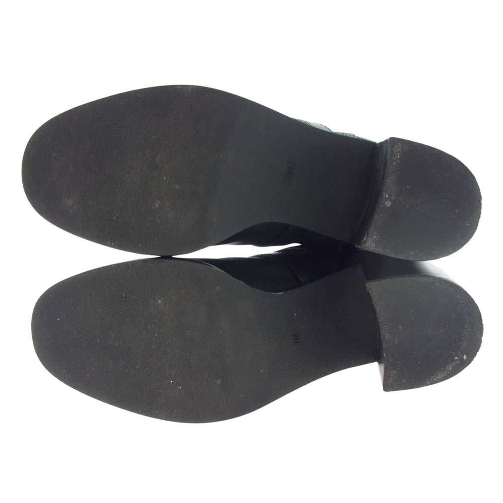 Tory Burch トリーバーチ HASTINGS 85MM BOOTIE SILK GOAT アンクル ベルト ヒール ブーツ ブラック系 7M【中古】