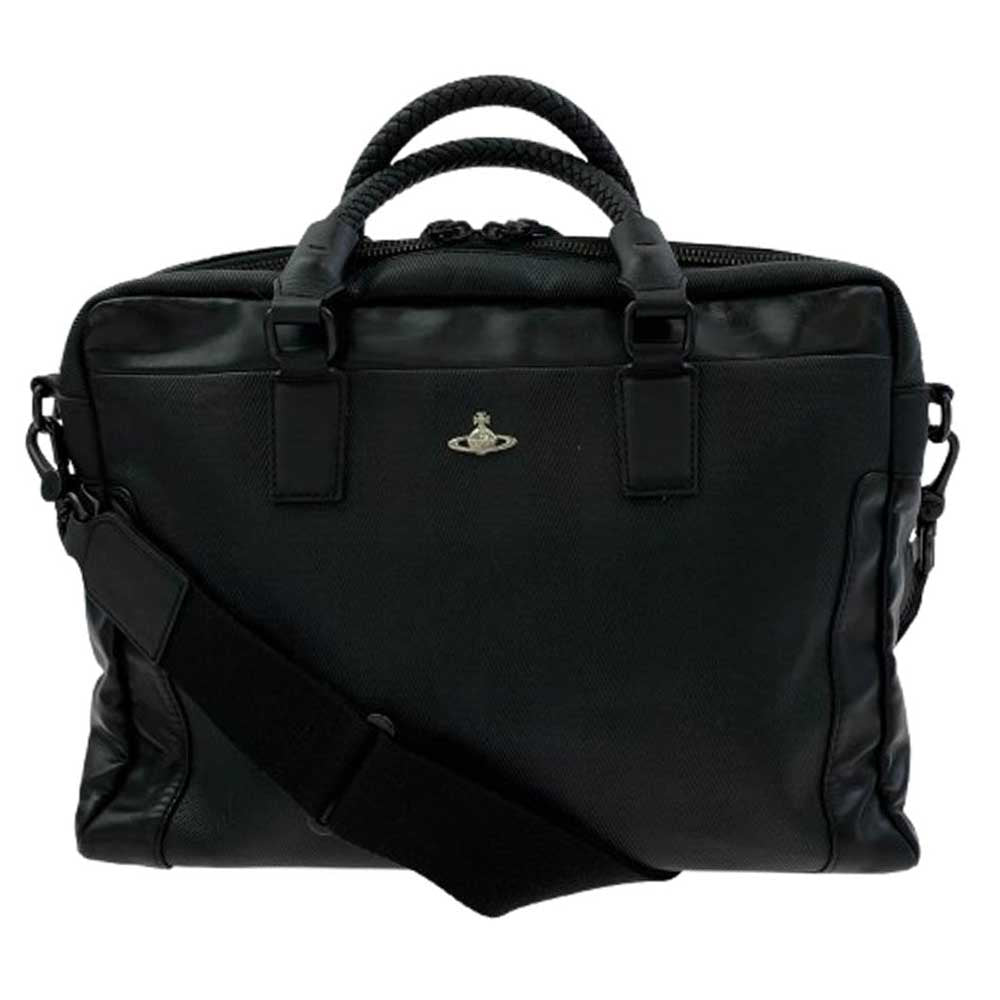 Vivienne Westwood ヴィヴィアンウエストウッド ブリーフケース ショルダー バッグ ブラック系【中古】