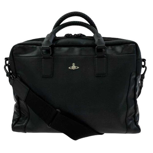 Vivienne Westwood ヴィヴィアンウエストウッド ブリーフケース ショルダー バッグ ブラック系【中古】