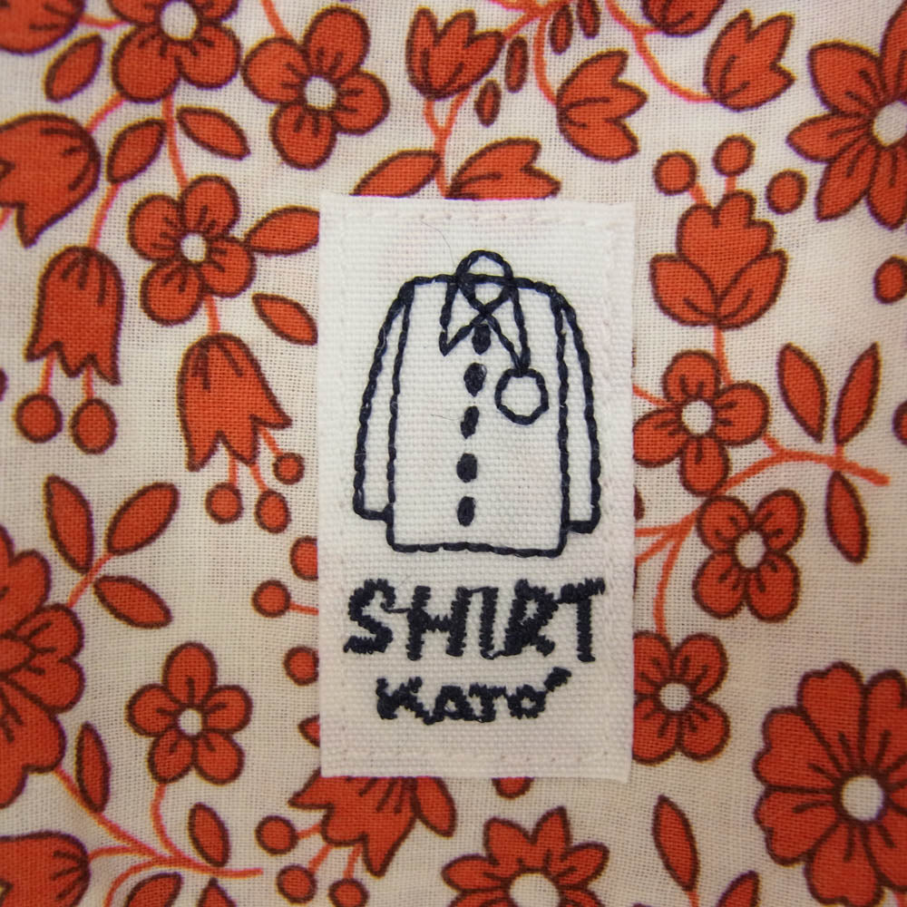 KATO カトー KS2313051 小花柄 オープンカラー 半袖 シャツ レッド系 S【新古品】【未使用】【中古】