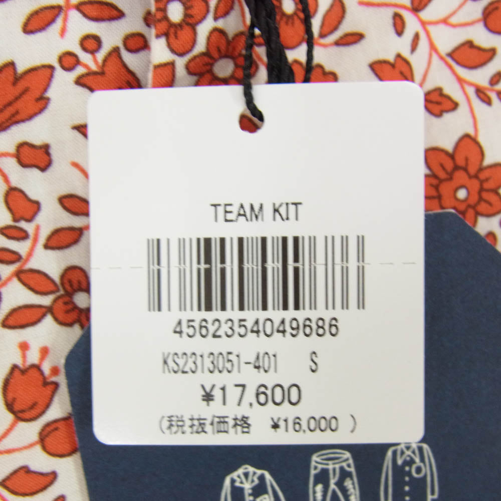 KATO カトー KS2313051 小花柄 オープンカラー 半袖 シャツ レッド系 S【新古品】【未使用】【中古】