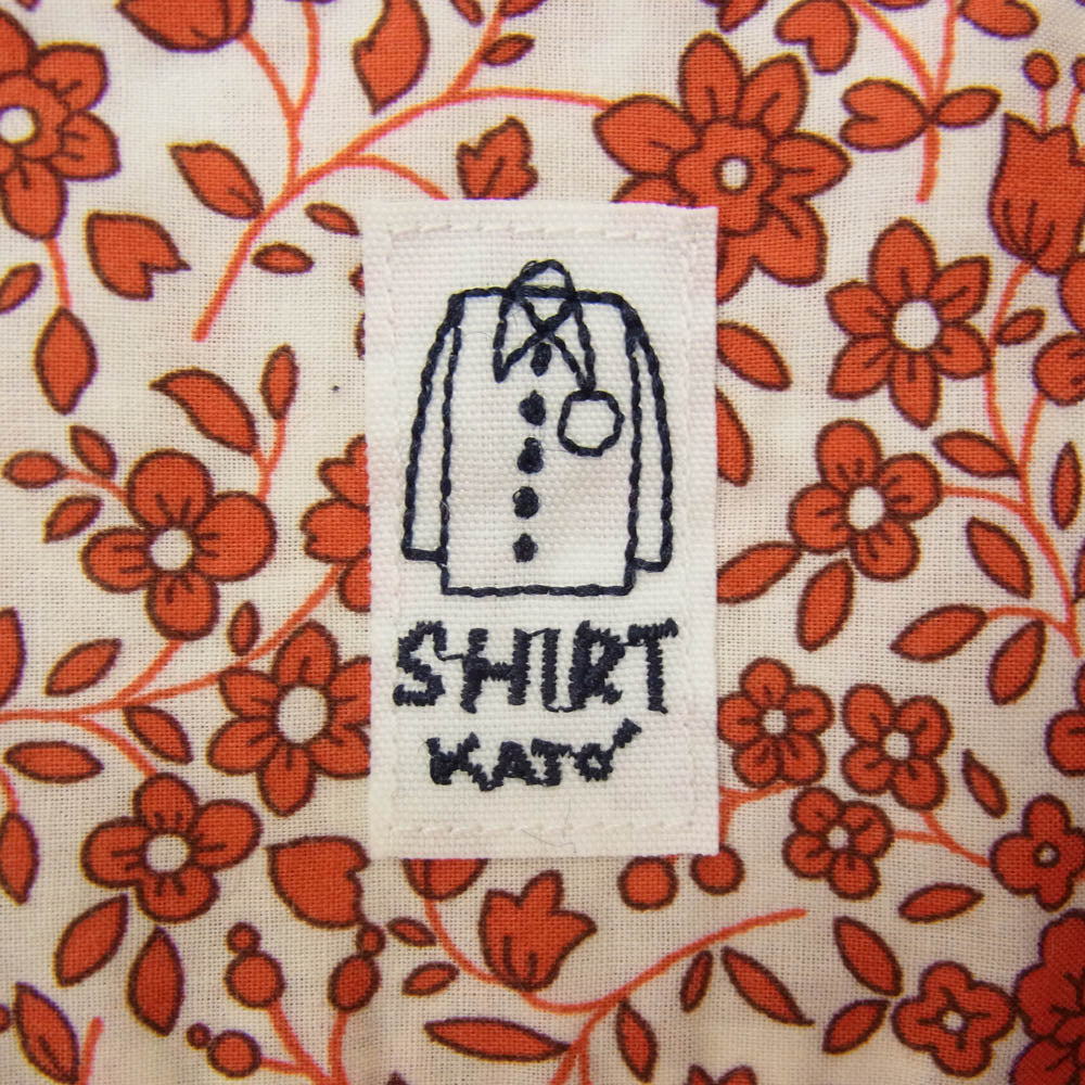 KATO カトー KS2313051 小花柄 オープンカラー 半袖 シャツ レッド系 M【新古品】【未使用】【中古】