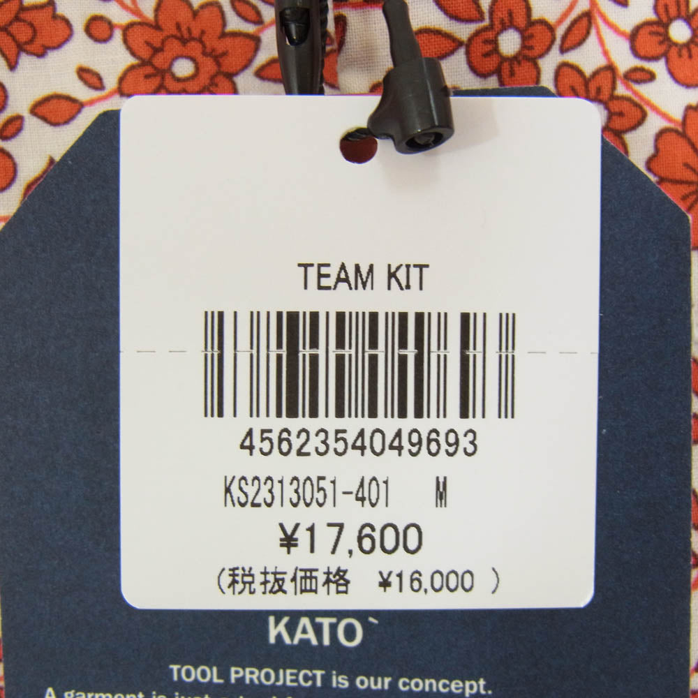 KATO カトー KS2313051 小花柄 オープンカラー 半袖 シャツ レッド系 M【新古品】【未使用】【中古】