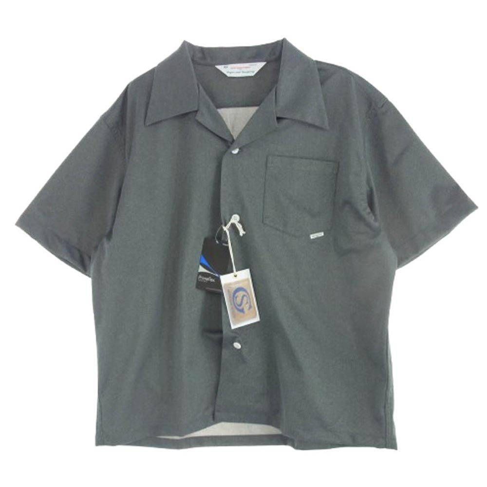 シュガーアンドコー SGR-SH15 beach resort shirt 半袖 オープンカラー シャツ グレー グレー系 M【新古品】【未使用】【中古】