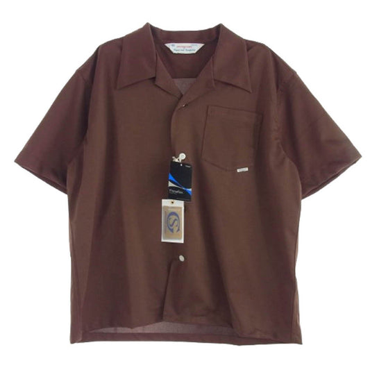 シュガーアンドコー SGR-SH15 beach resort shirt 半袖 オープンカラー RENGA レンガ ブラウン系 M【新古品】【未使用】【中古】