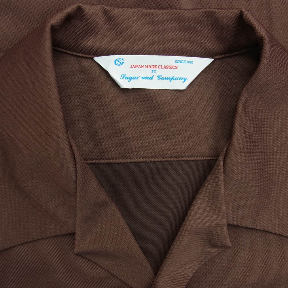 シュガーアンドコー SGR-SH15 beach resort shirt 半袖 オープンカラー RENGA レンガ ブラウン系 M【新古品】【未使用】【中古】
