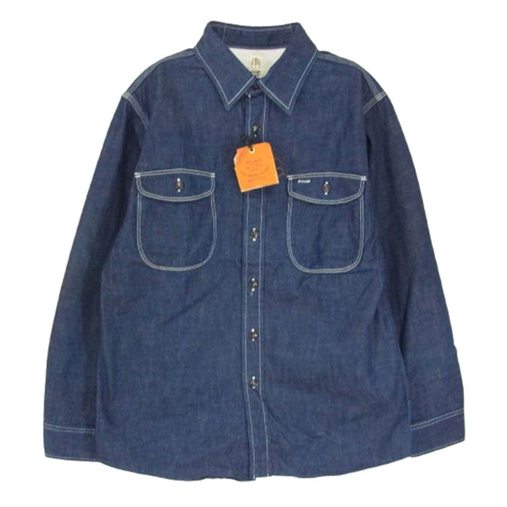 KATO カトー KS007 OW-001 デニム 長袖 シャツ インディゴブルー系 S【新古品】【未使用】【中古】