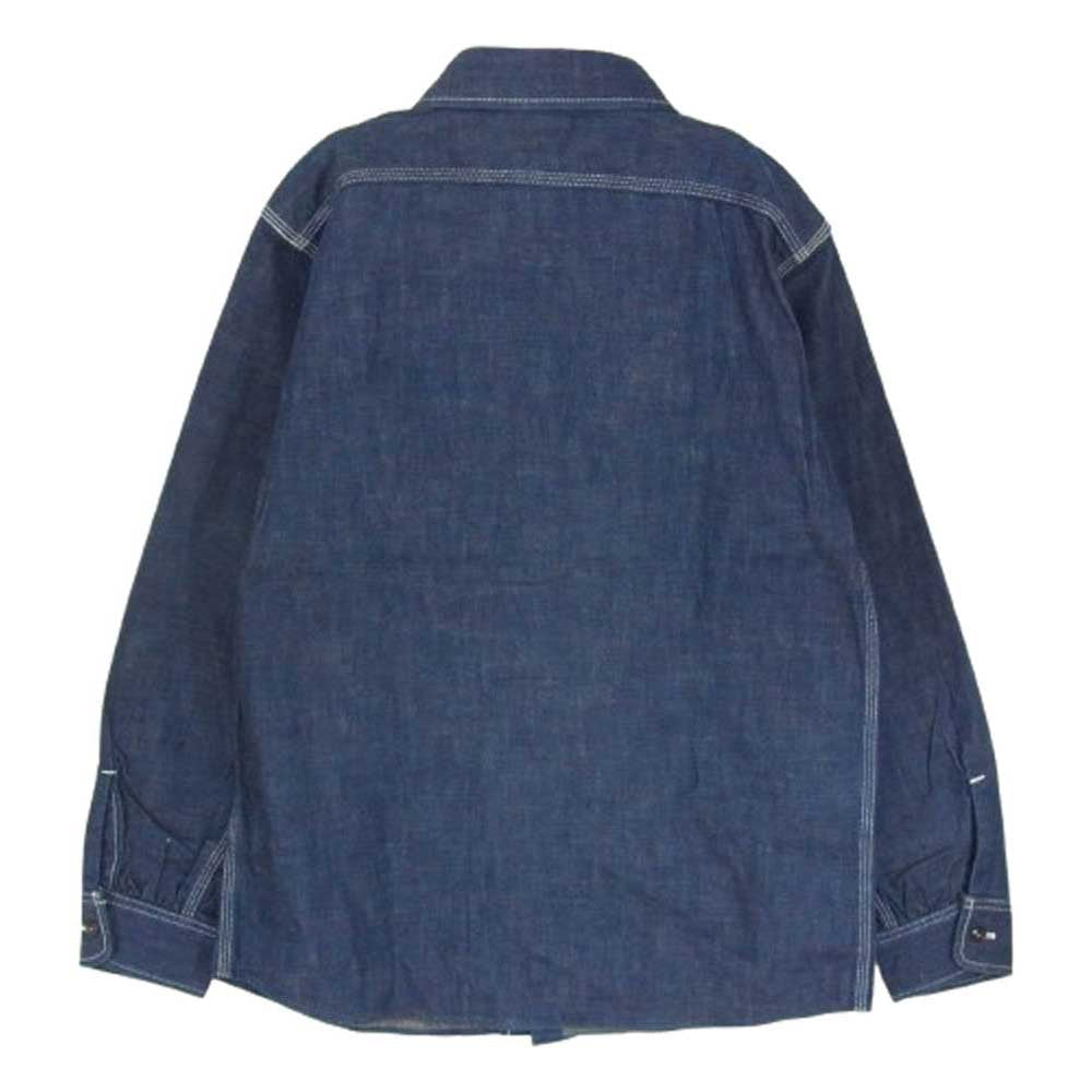 KATO カトー KS007 OW-001 デニム 長袖 シャツ インディゴブルー系 S【新古品】【未使用】【中古】